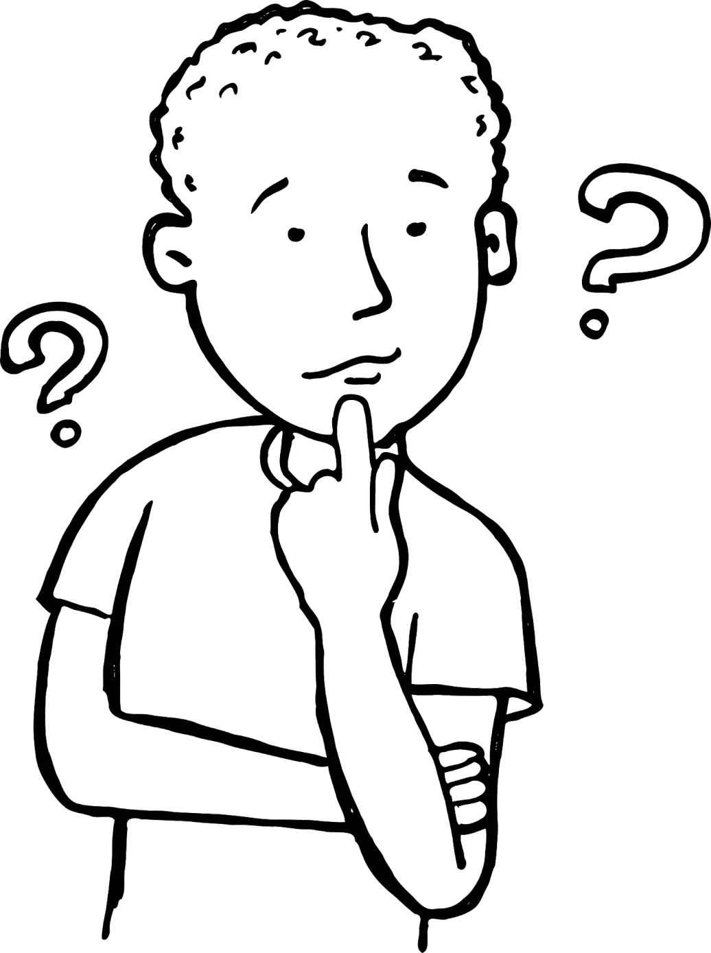 dibujo de un hombre pensartivo